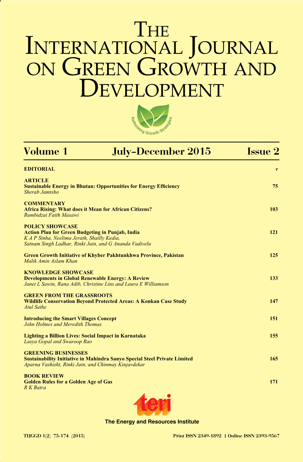 International Journal on Green Growth And