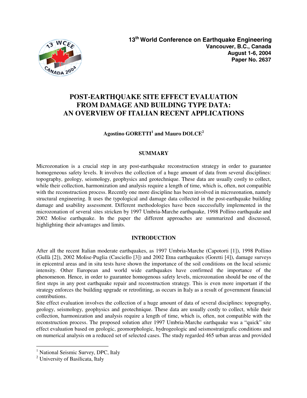 Post-Earthquake Site Effect Evaluation from Damage and Building Type Data: an Overview of Italian Recent Applications