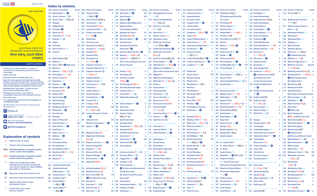 Large Print Tube Map (December 2014)