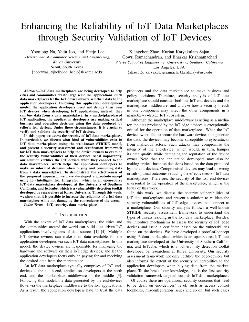 Enhancing the Reliability of Iot Data Marketplaces Through Security Validation of Iot Devices