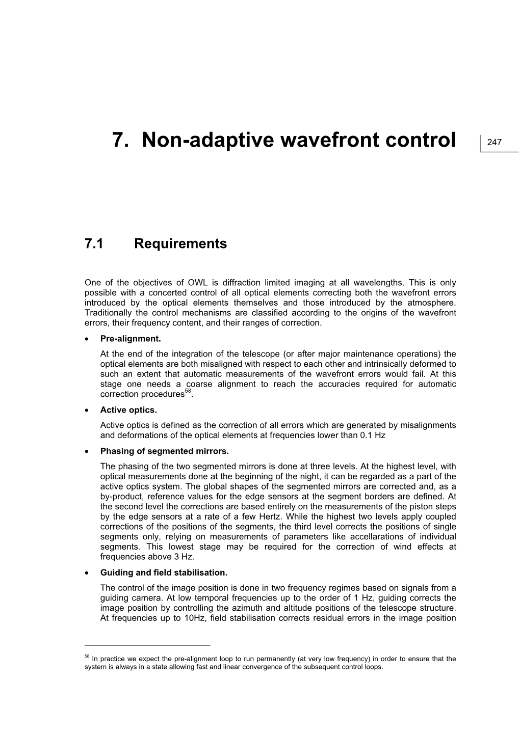 7. Non-Adaptive Wavefront Control 247