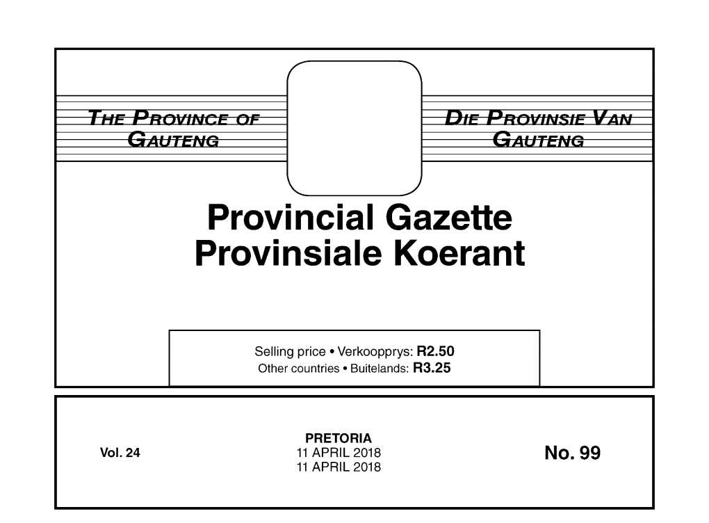 Provincial Gazette Provinsiale Koerant