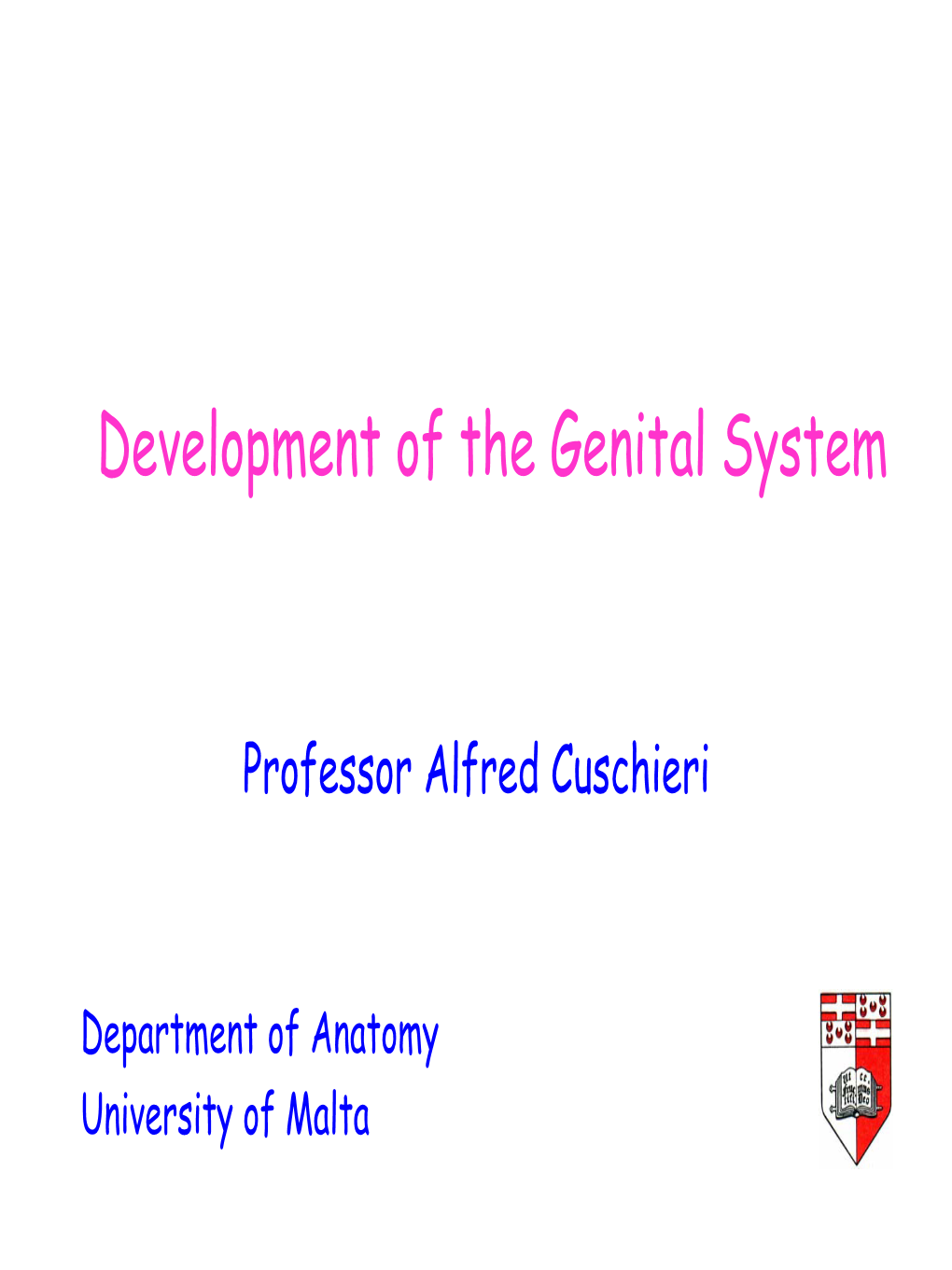 Development of the Genital System