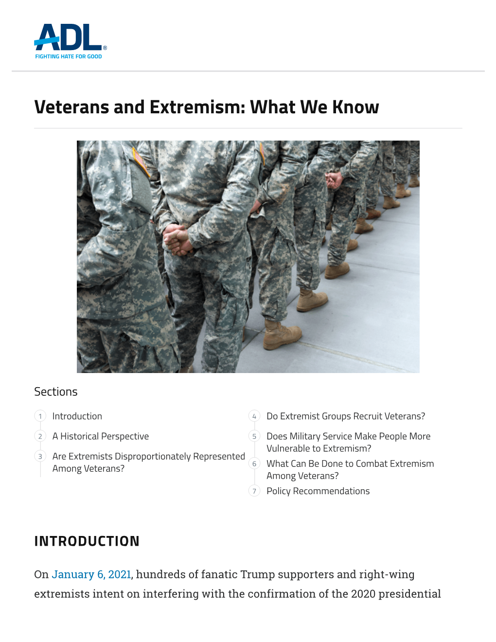 Veterans and Extremism: What We Know