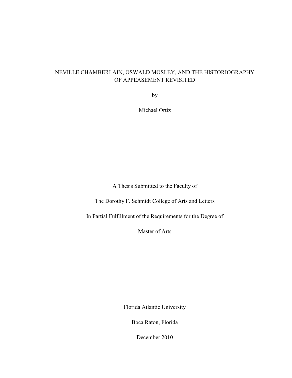 Neville Chamberlain, Oswald Mosley, and the Historiography of Appeasement Revisited