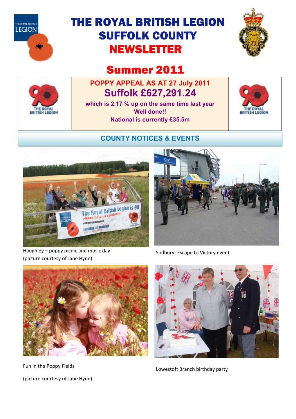 The Royal British Legion Suffolk County Newsletter