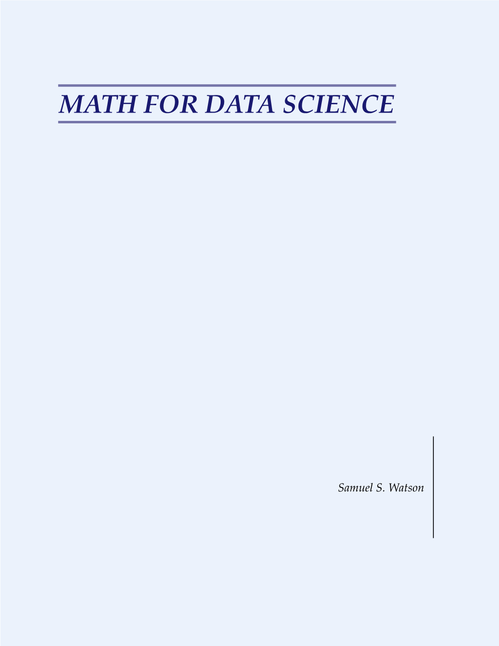 Math for Data Science