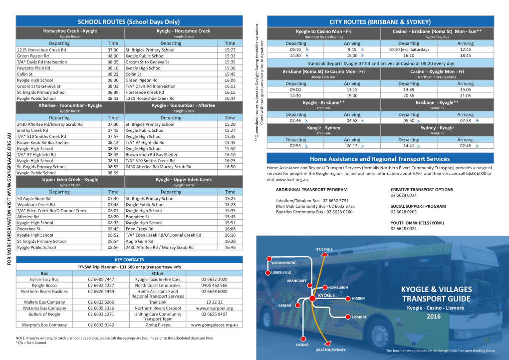 Kyogle & Villages Transport Guide