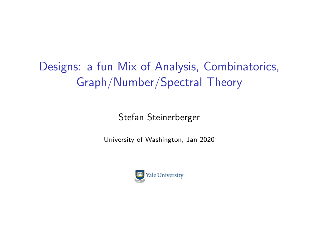 A Fun Mix of Analysis, Combinatorics, Graph/Number/Spectral Theory