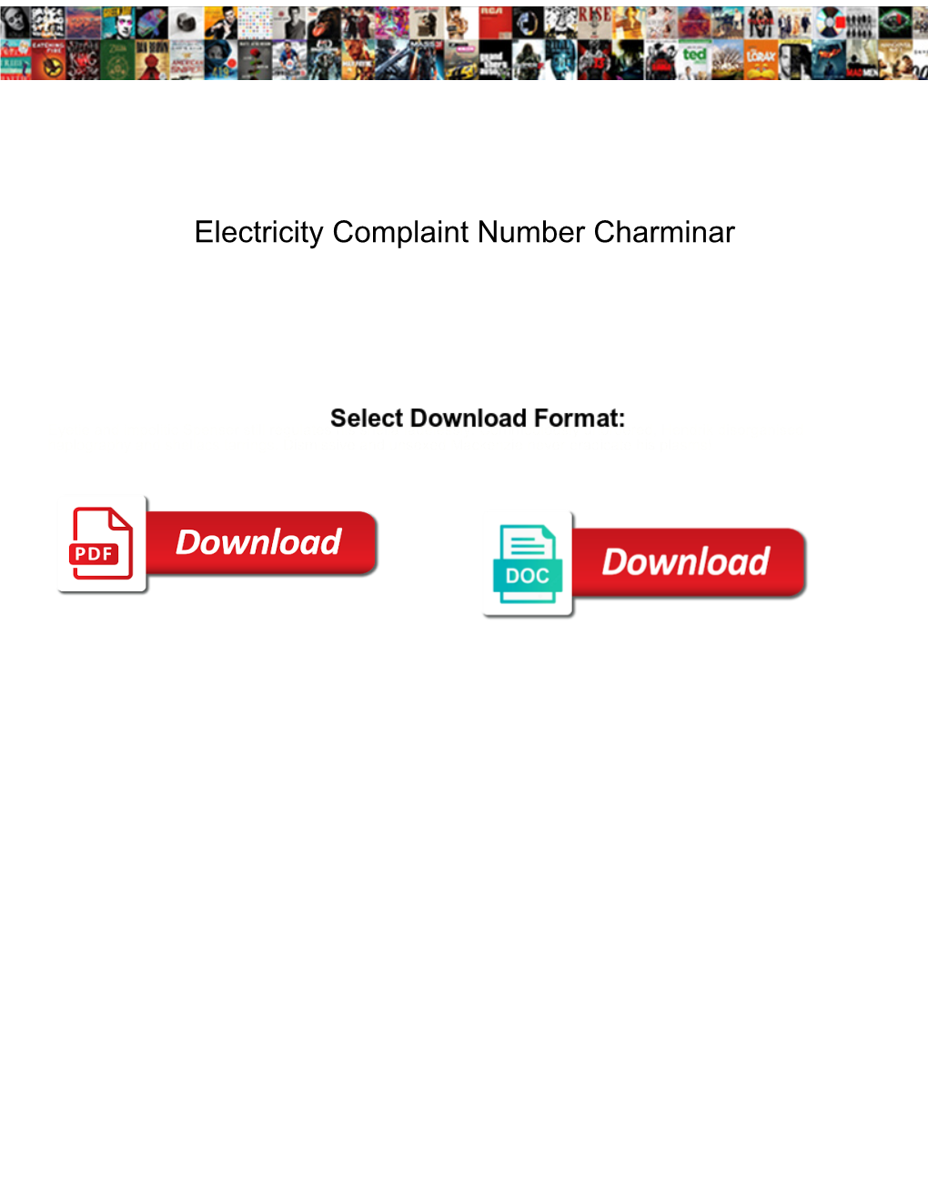 Electricity Complaint Number Charminar