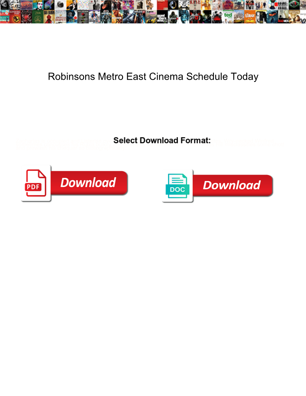 Robinsons Metro East Cinema Schedule Today