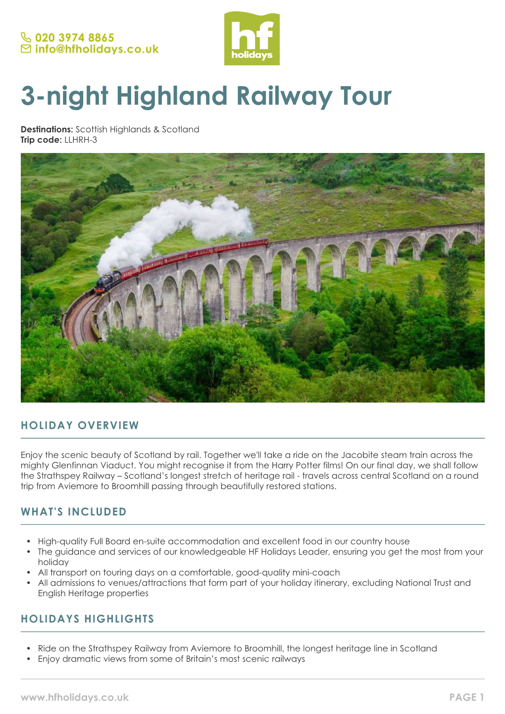 3-Night Highland Railway Tour