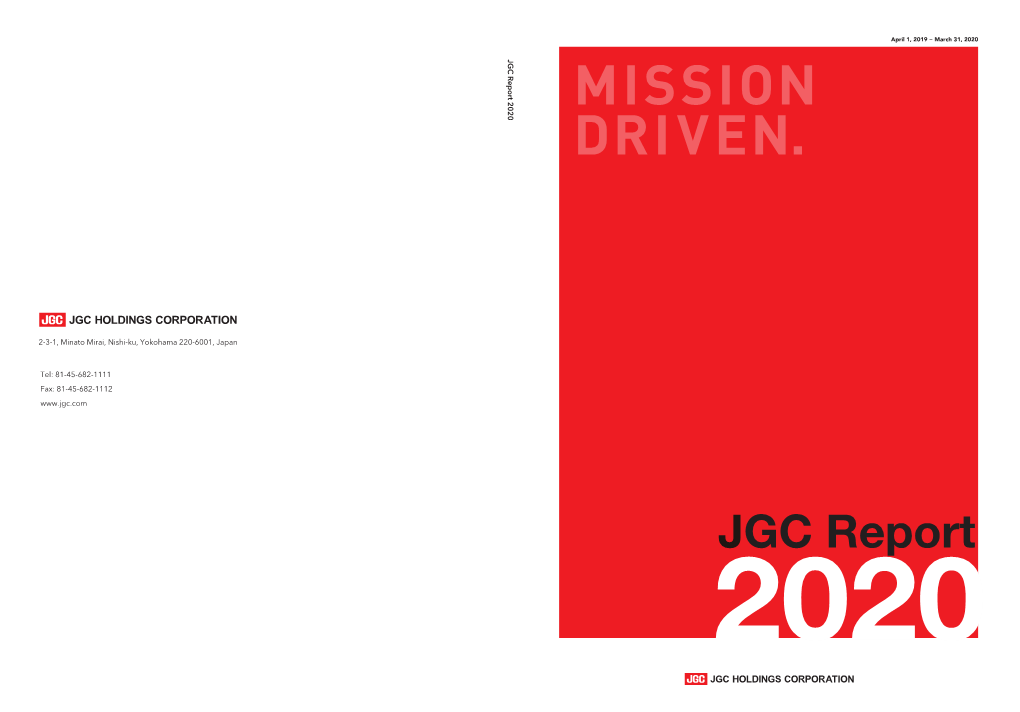 JGC Report 2020 MISSIMISSIONON DRIVEN.DRIVEN