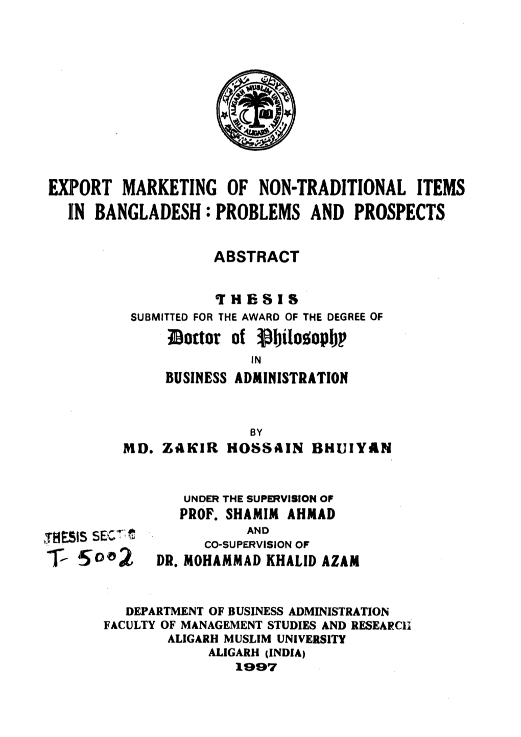 Export Marketing of Non-Traditional Items in Bangladesh: Problems and Prospects