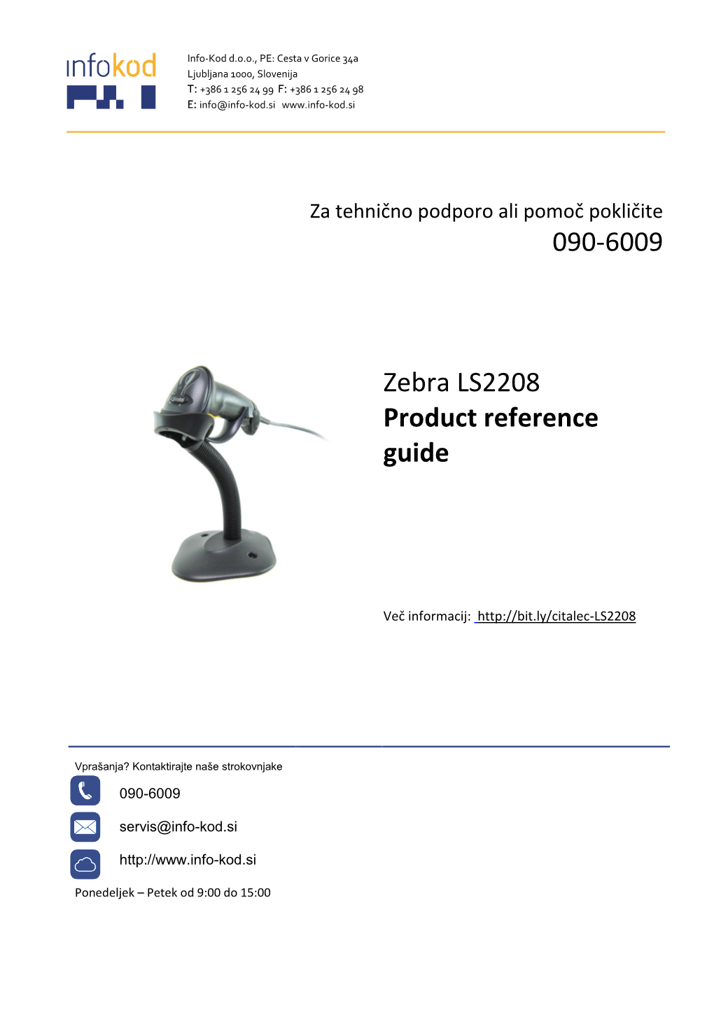090-6009 Zebra LS2208 Product Reference Guide