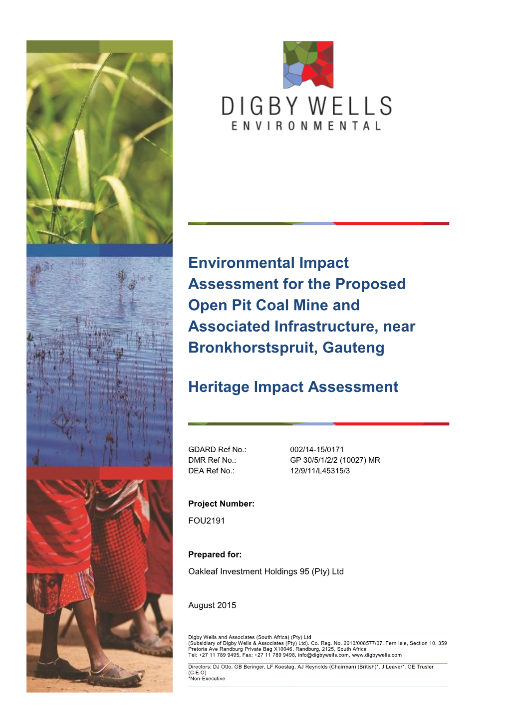 Environmental Impact Assessment for the Proposed Open Pit Coal Mine and Associated Infrastructure, Near Bronkhorstspruit, Gauteng