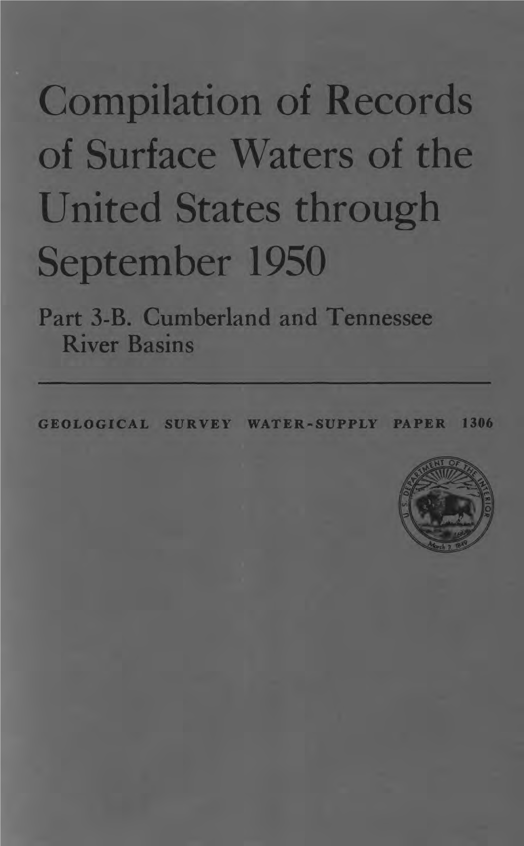 Compilation of Records of Surface Waters of the United States Through September 1950 Part 3-B