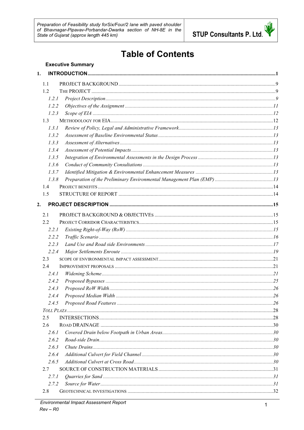 Table of Contents Executive Summary 1