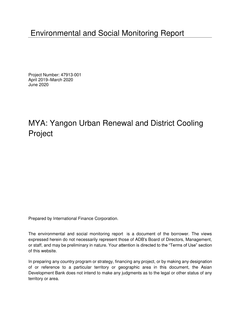 Yangon Urban Renewal and District Cooling Project