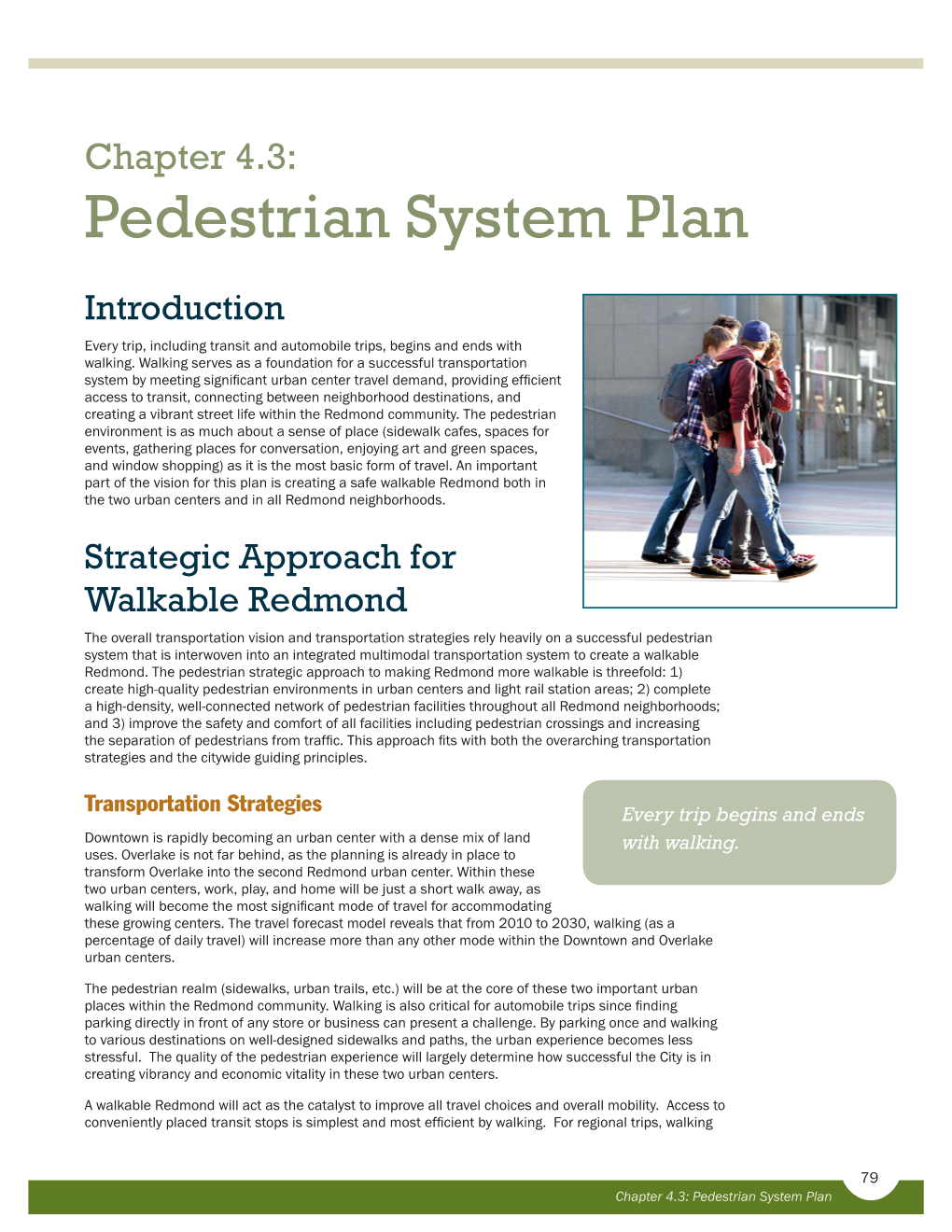 Chapter 4.3: Pedestrian System Plan