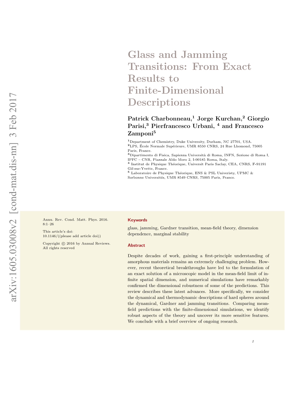 Glass and Jamming Transitions: from Exact Results to Finite-Dimensional Descriptions