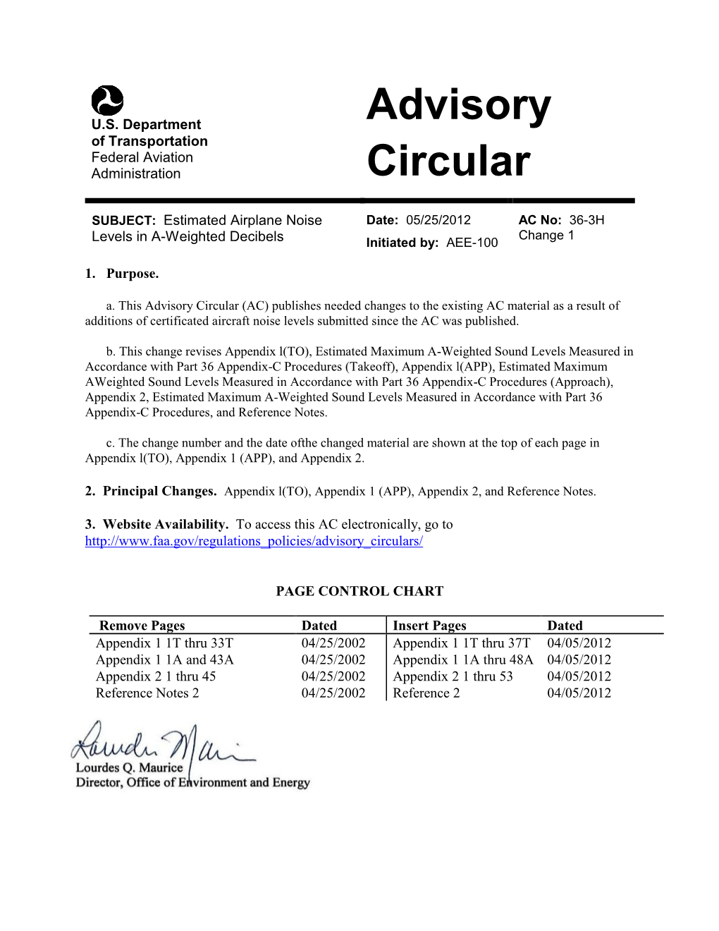 FAA Advisory Circular 36-3H