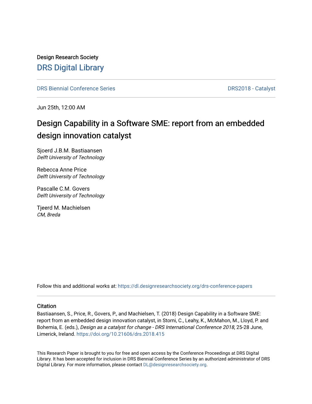 Report from an Embedded Design Innovation Catalyst