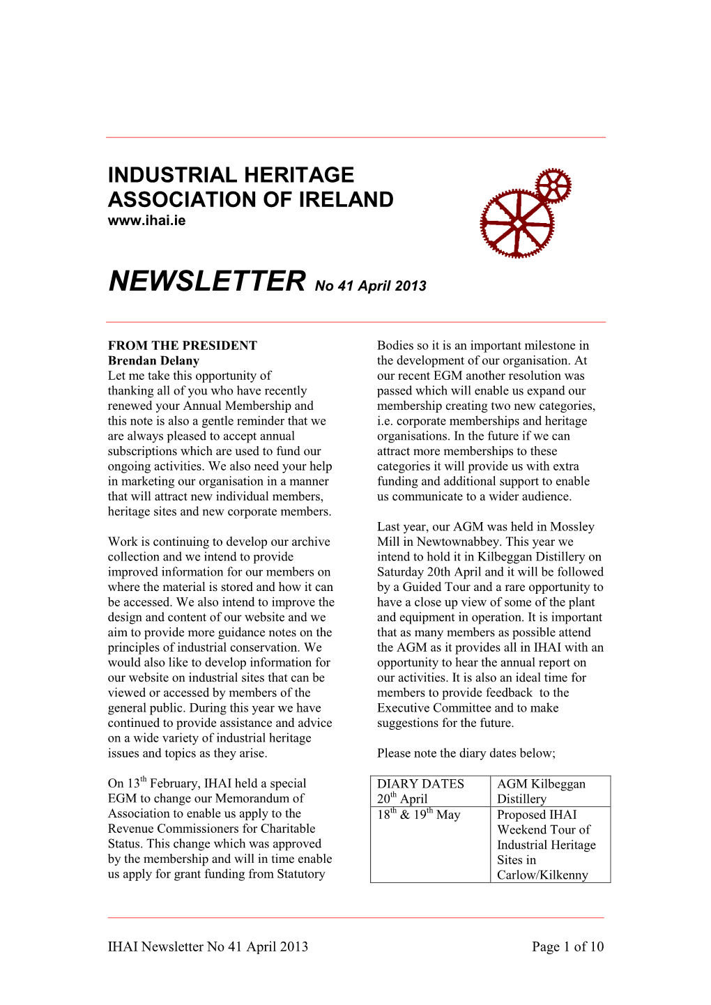 IHAI Newsletter March 2013