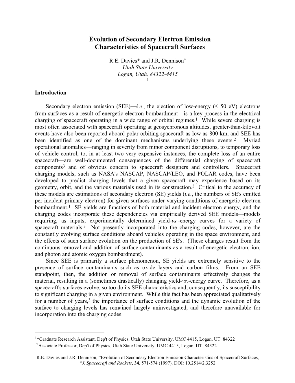 Evolution of Secondary Electron Emission Characteristics of Spacecraft Surfaces