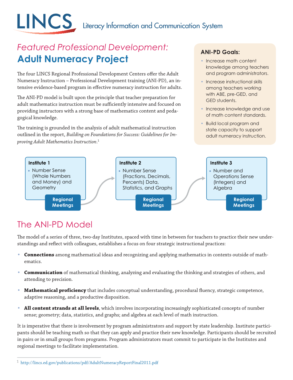 Adult Numeracy Project