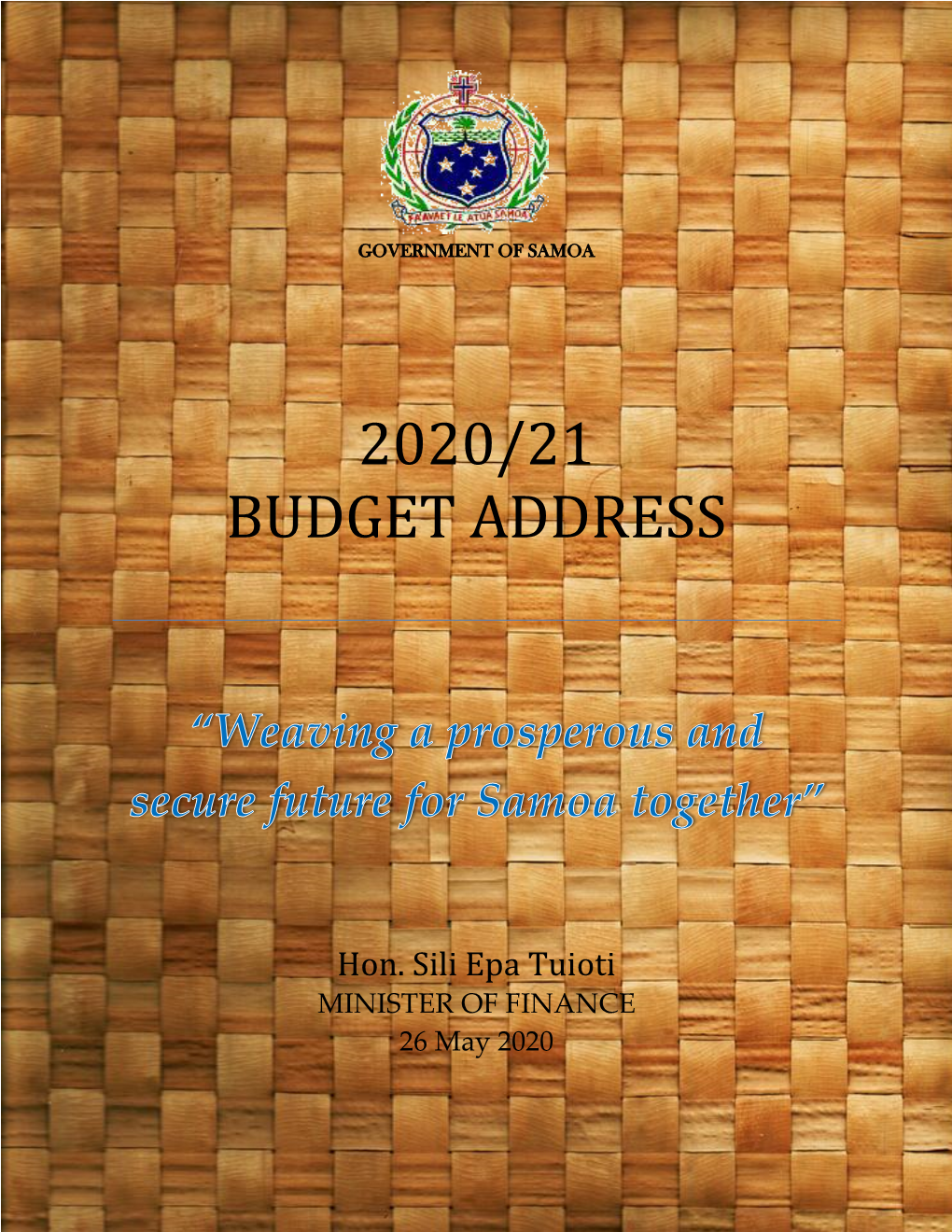 2020/21 Budget Address
