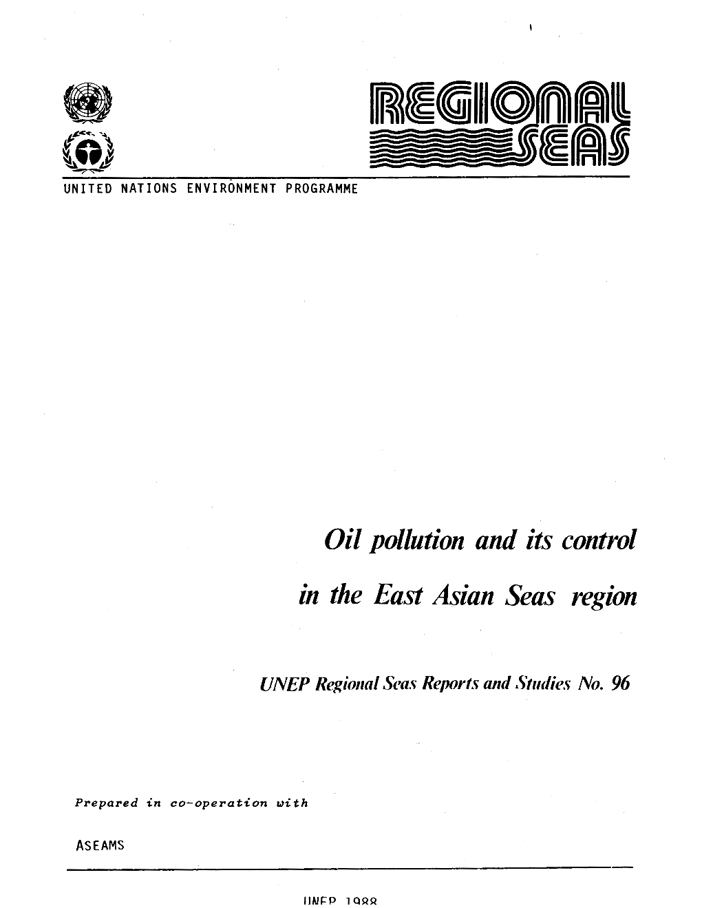 Oil Pollution and Its Control in the East Asian Sea Region
