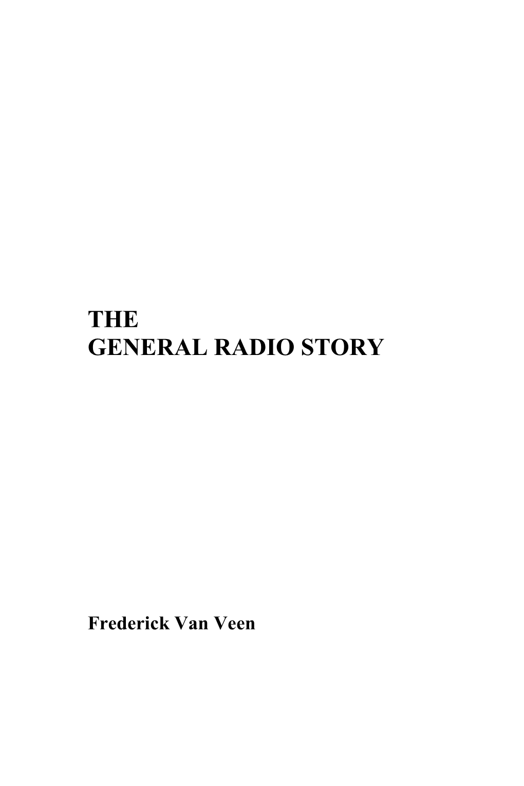 General Radio Story