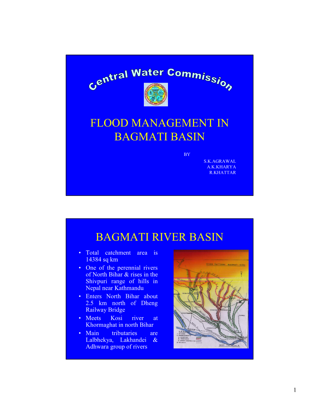 Flood Management in Bagmati Basin Bagmati River Basin