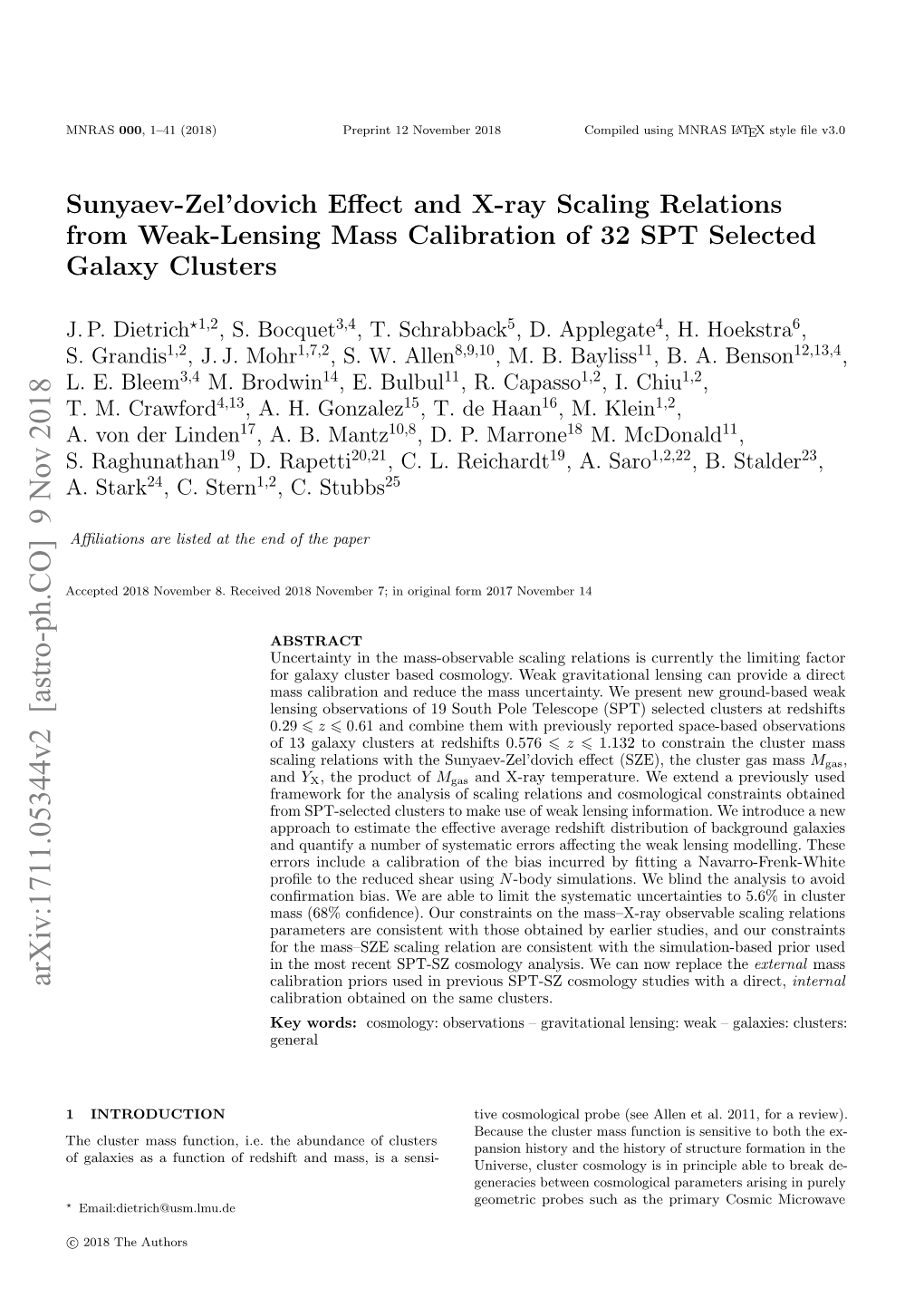 Sunyaev-Zel'dovich Effect and X-Ray Scaling Relations from Weak-Lensing Mass Calibration of 32 SPT Selected Galaxy Clusters