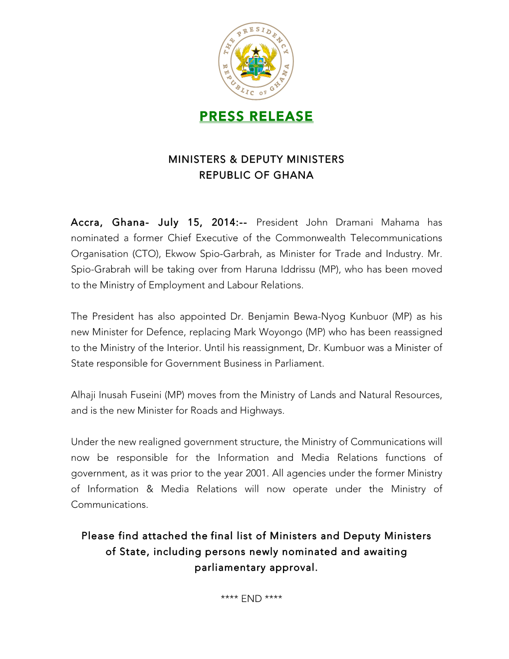 Press Release