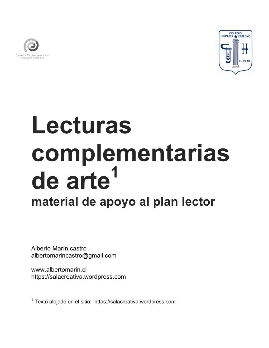 Lecturas Complementarias De Arte1 Material De Apoyo Al Plan Lector