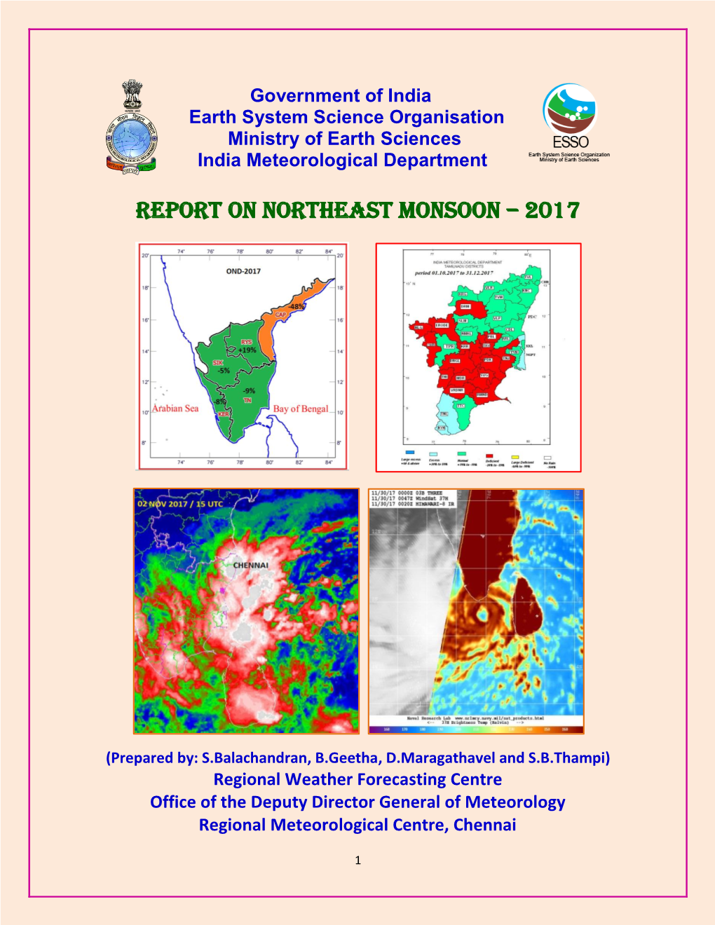 Report on Northeast Monsoon – 2017