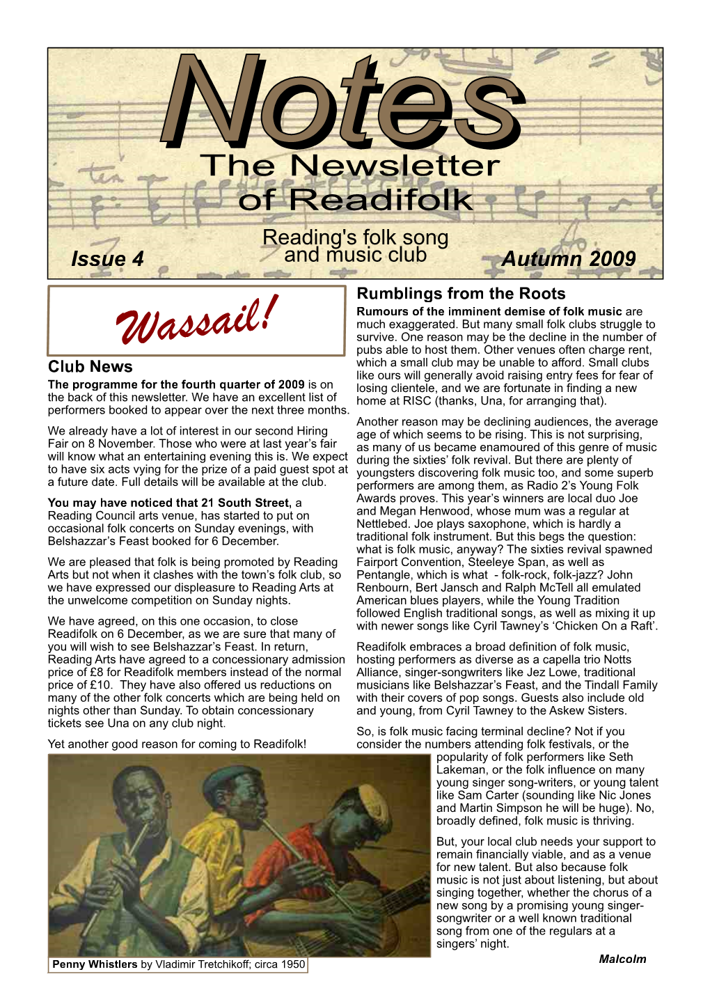 The Newsletter of Readifolk