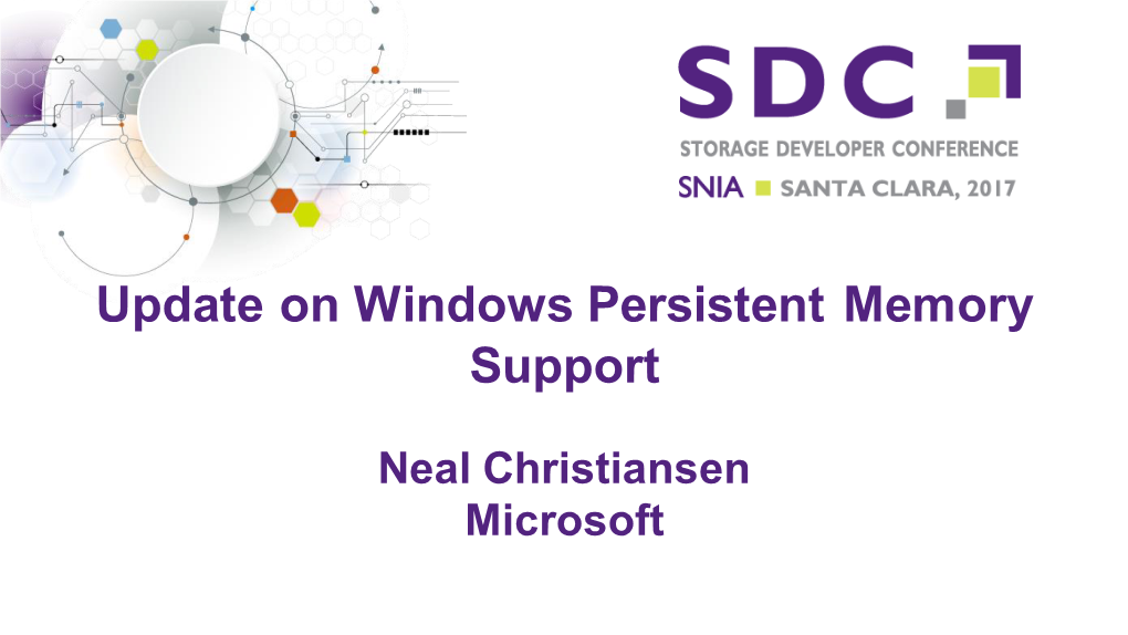 Update on Windows Persistent Memory Support