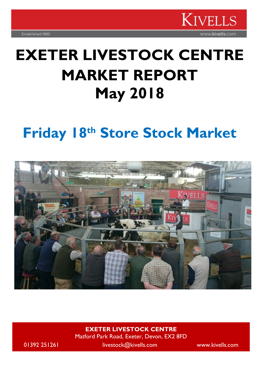 EXETER LIVESTOCK CENTRE MARKET REPORT May 2018 Friday 18Th Store Stock Market