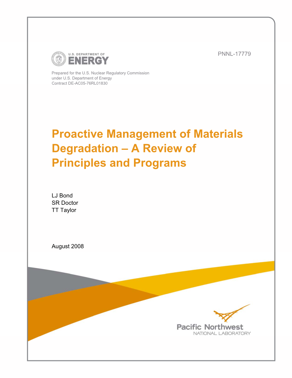 A Technical Report on Proactive Management of Materials