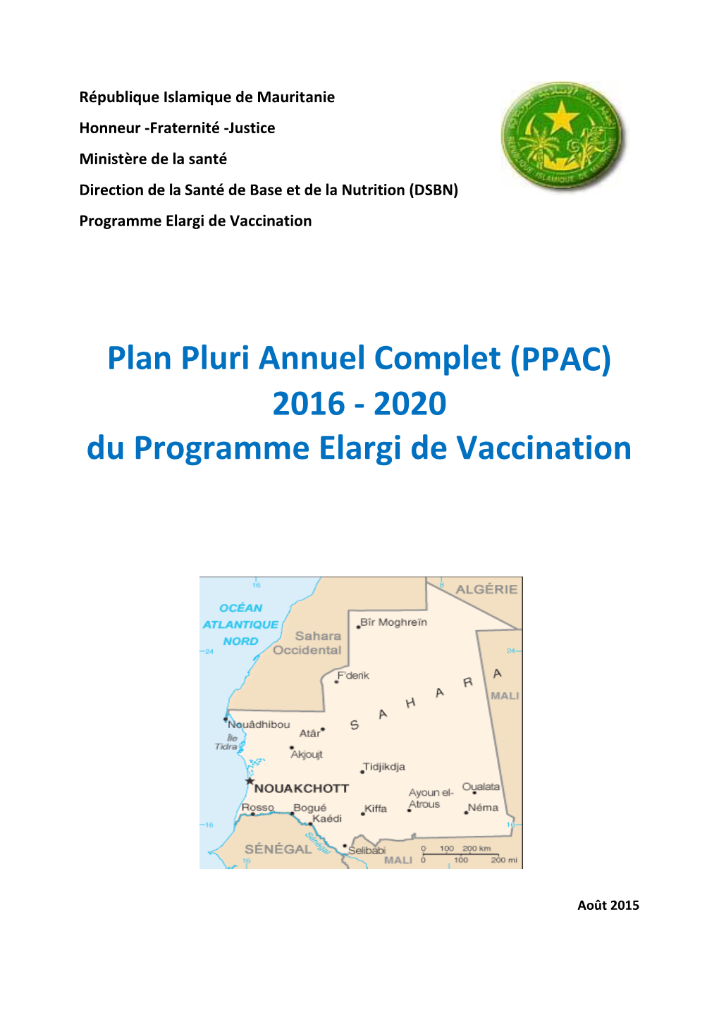 (PPAC) 2016 - 2020 Du Programme Elargi De Vaccination