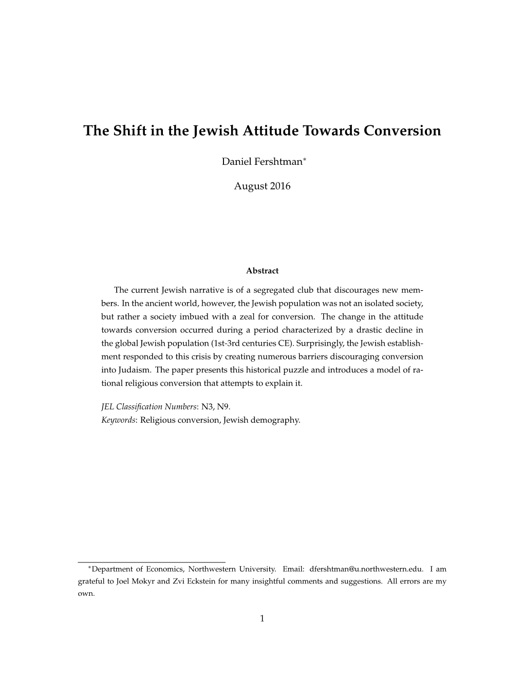 The Shift in the Jewish Attitude Towards Conversion