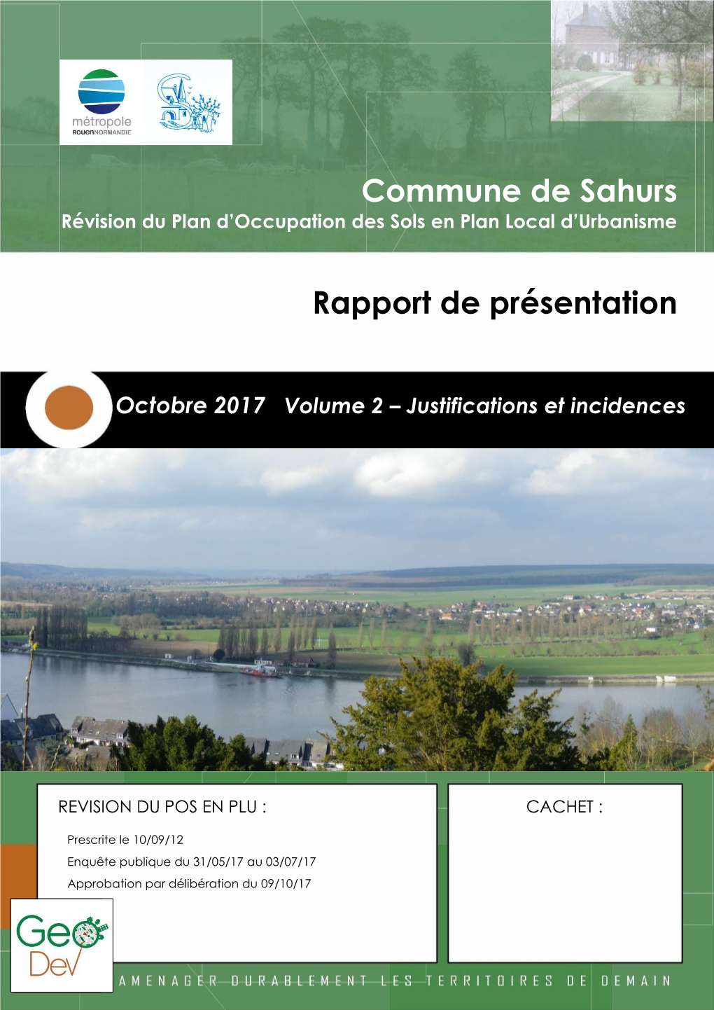 Rapport De Présentation Commune De Sahurs