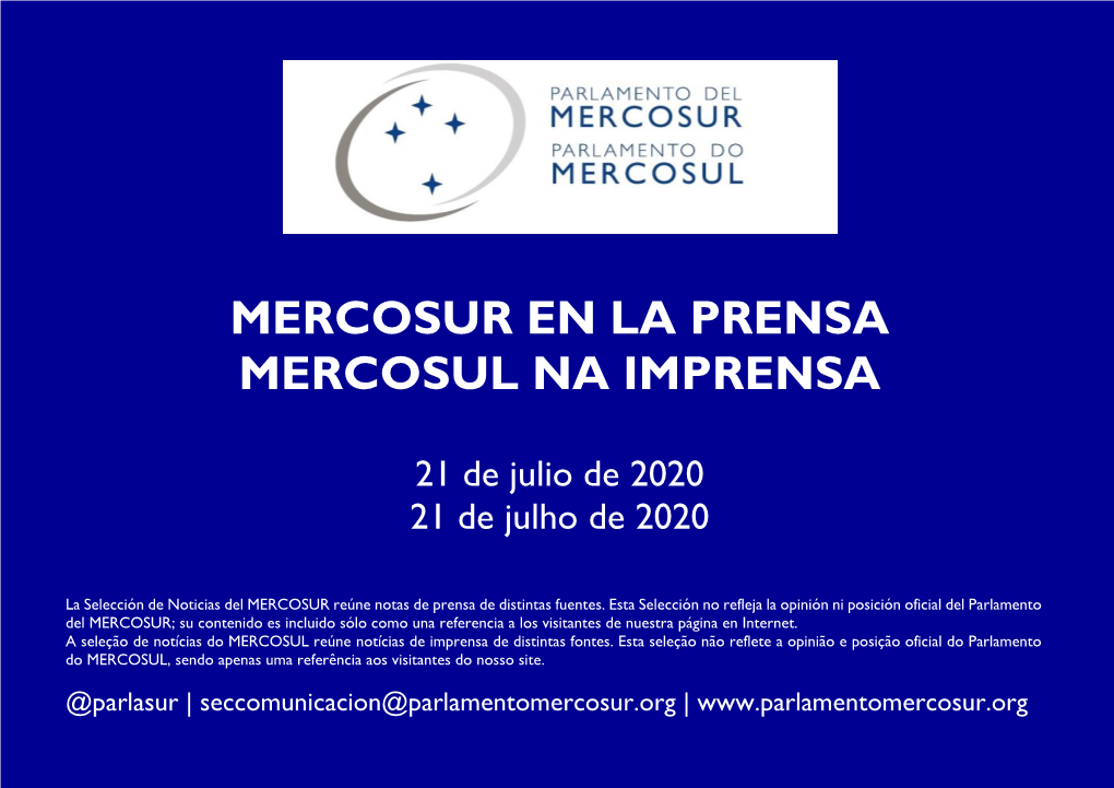 Mercosur En La Prensa Mercosul Na Imprensa