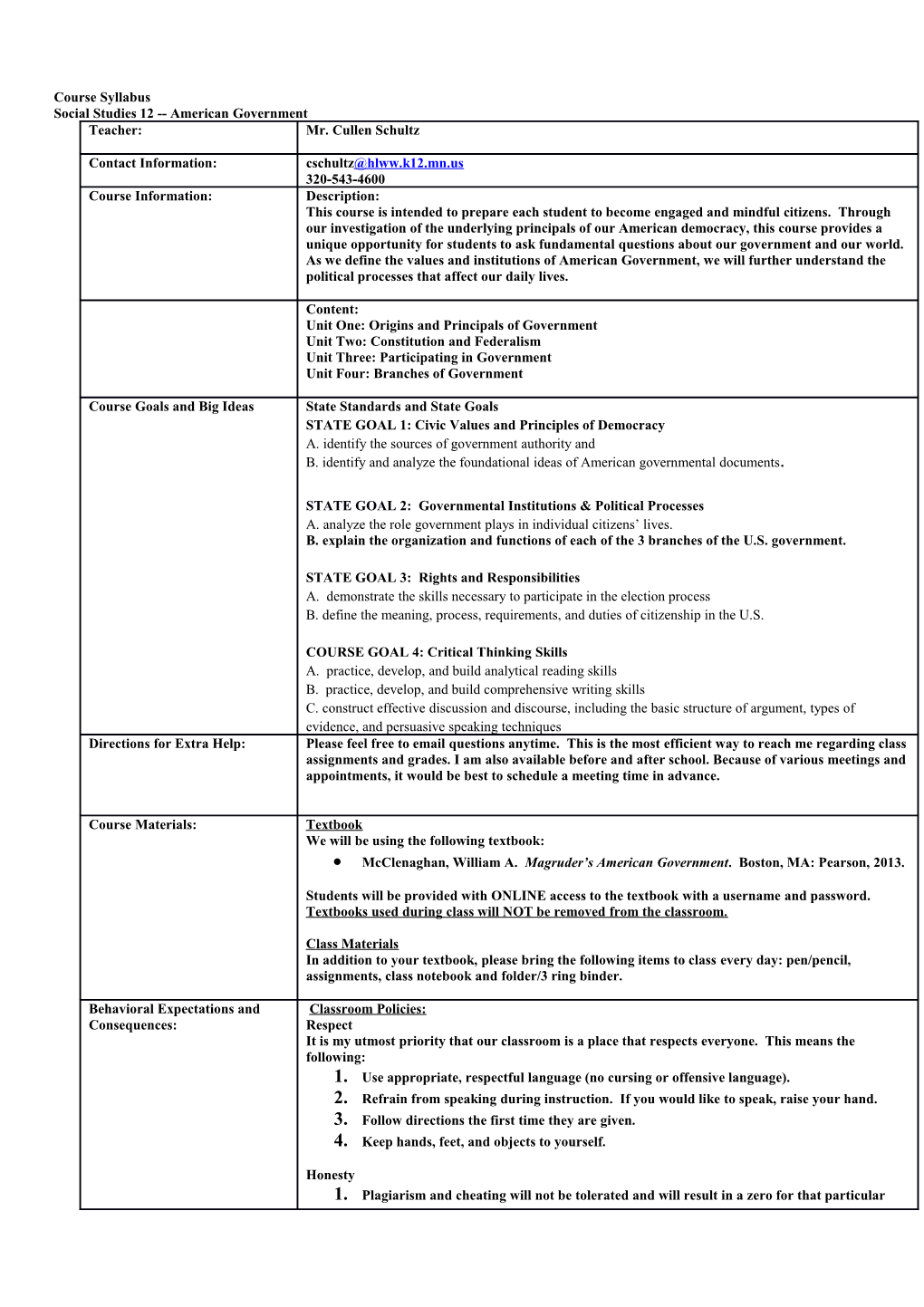 Social Studies 12 American Government