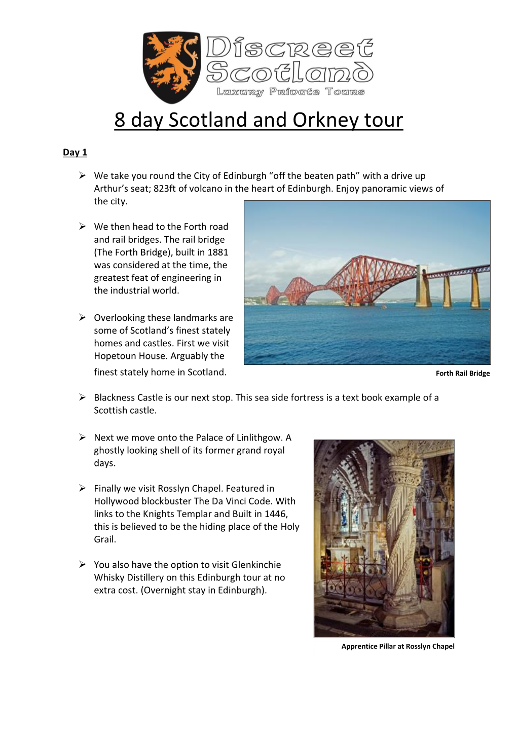 8 Day Scotland and Orkney Tour