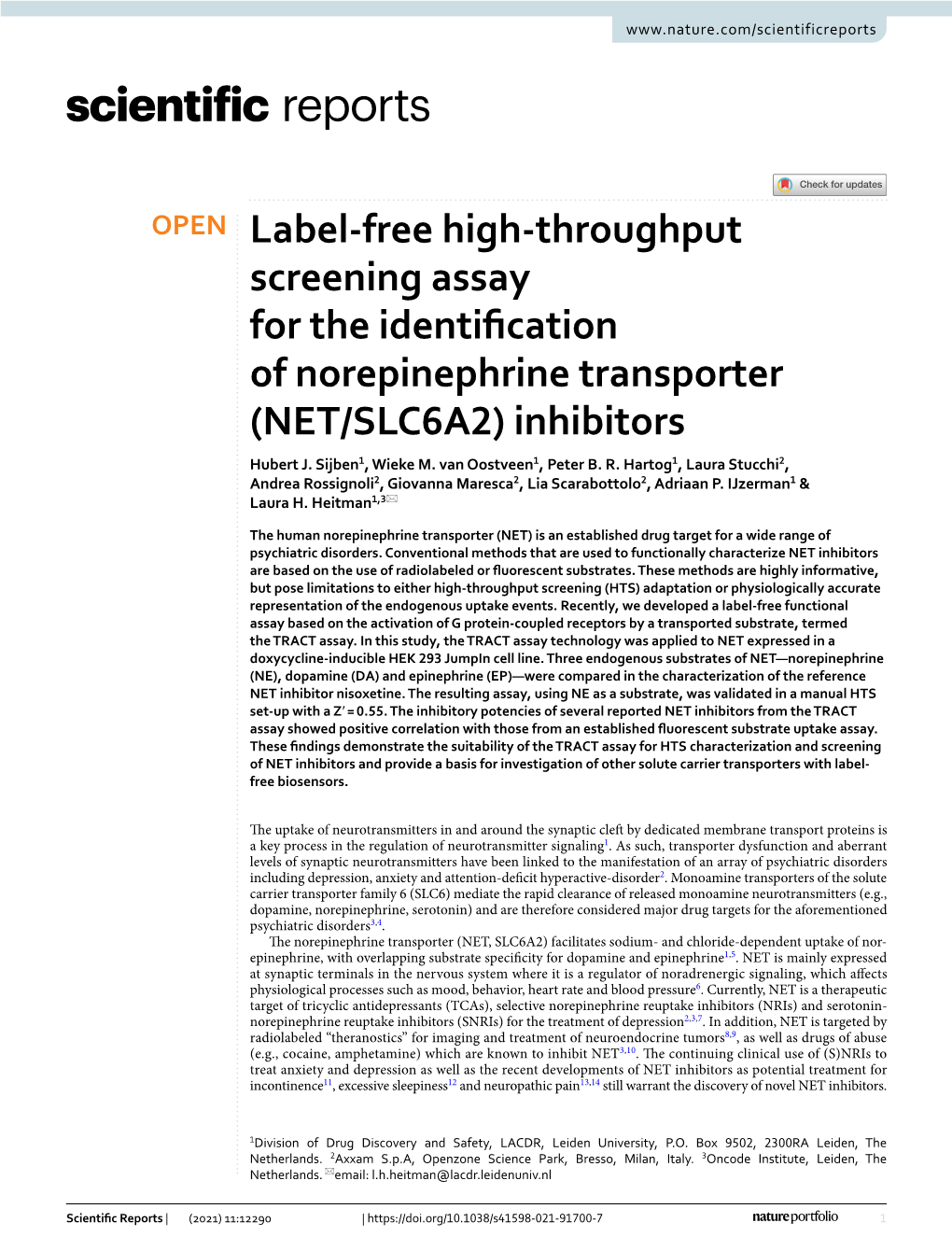 Label-Free High-Throughput Screening Assay for The