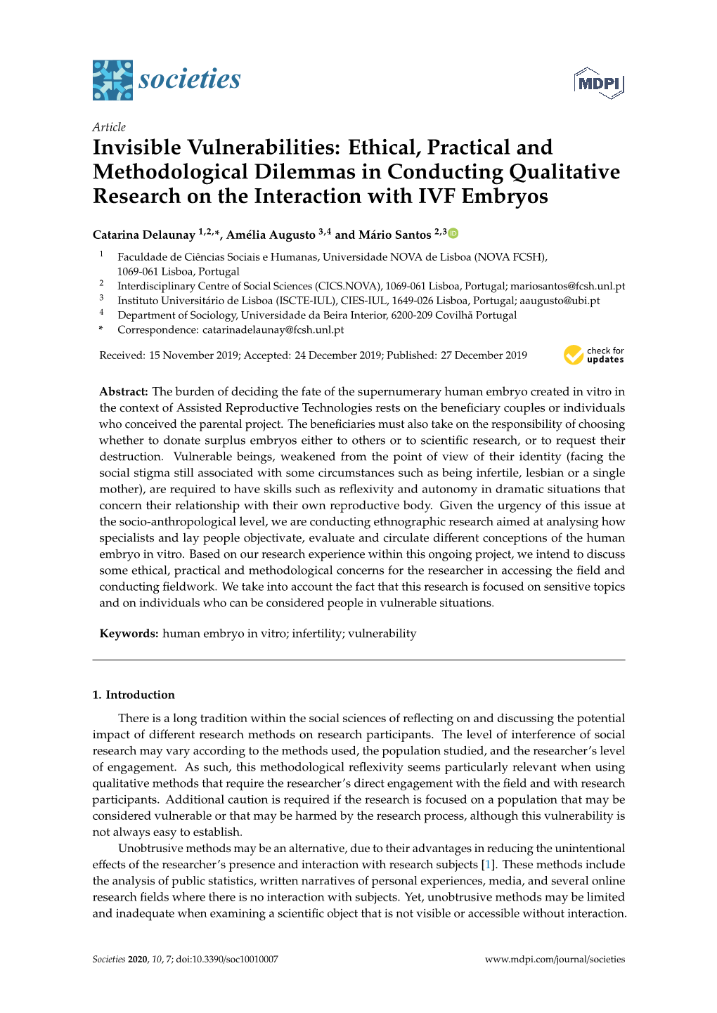 Invisible Vulnerabilities: Ethical, Practical and Methodological Dilemmas in Conducting Qualitative Research on the Interaction with IVF Embryos